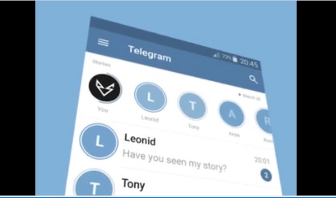 گذاشتن استوری در تلگرام